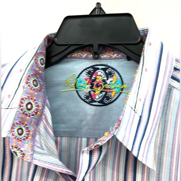 Robert Graham Beautiful Striped Button Down Shirt Size 2XL - Picture 4 of 13